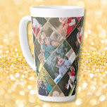 Taza De Café Latte Crear su propio texto de Collage de fotos personal<br><div class="desc">Crea tu propio personalizado, personalizado, hermoso y elegante tipografía de escritura de oro falso, cumpleaños / Navidades / collage de fotos de Año Nuevo 6 con fondo de oro falso, cerámica fuerte, microondas y caja fuerte de lavavajillas, tazón de fotos de café con leche. Para el personalizar, simplemente escriba sus...</div>