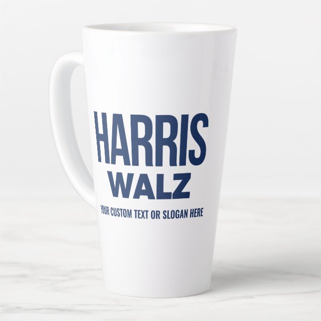 Taza De Café Latte Crear tu propio Harris Walz 2024 (Ángulo izquierdo)