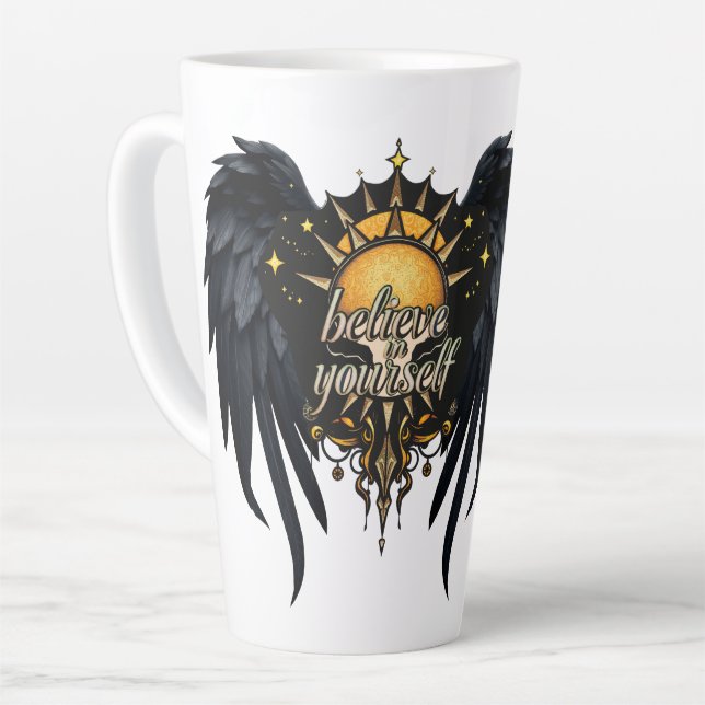 Taza De Café Latte Créate en ti mismo, una carta (Ángulo izquierdo)