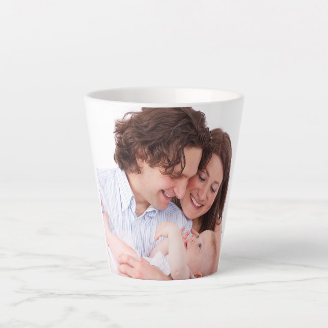 Taza De Café Latte Cree su propia foto personalizada (Anverso)