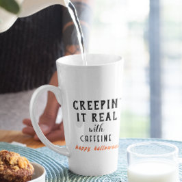 Taza De Café Latte Creepin'It Real White Halloween