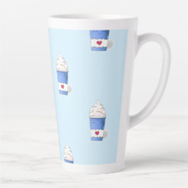 Taza De Café Latte Crema lata y batida (azul)
