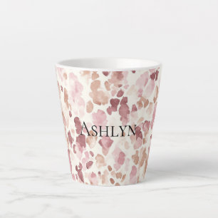 Taza De Café Latte Crema rosa Chocolate Brown Abstract Leopardo Anima