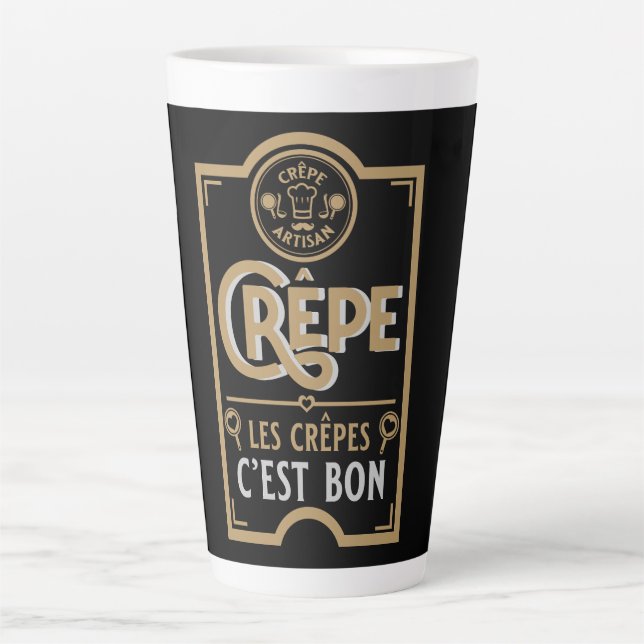 Taza De Café Latte Crepes francesas (Anverso)