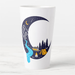 Taza De Café Latte Crescent Moon Adventure Camping