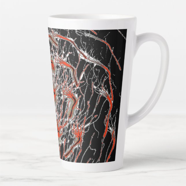 Taza De Café Latte Crimson Veinflow Latte Mug (Derecha)
