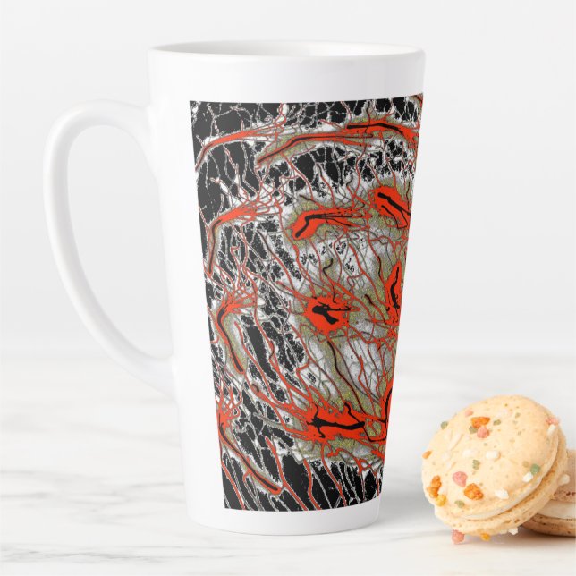 Taza De Café Latte Crimson Vortex Latte Mug (In situ)