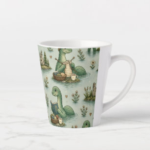 Taza De Café Latte Criptídeos Acogedores Nessie Monstruo del Lago Nes