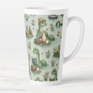 Taza De Café Latte Criptídeos Acogedores Nessie Monstruo del Lago Nes