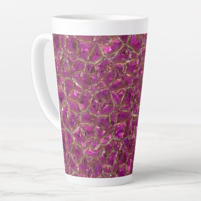 Taza De Café Latte Cristal rosa y oro (Ángulo izquierdo)