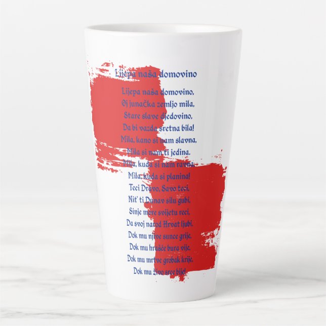 Taza De Café Latte Croacia (Anverso)