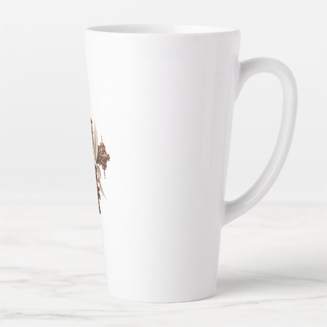 Taza De Café Latte Cross with Doves – Christian Faith Inspirational D (Derecha)