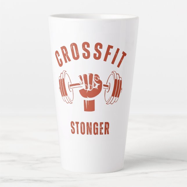 Taza De Café Latte CrossFit Stronger--Power & Strength Mindset (Anverso)