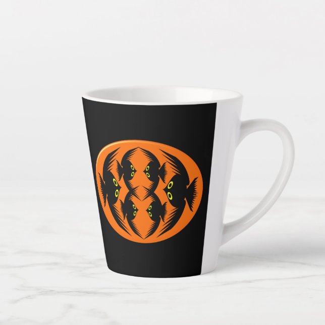 Taza De Café Latte Crows de Halloween (Derecha)