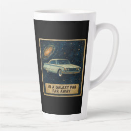 Taza De Café Latte Crucero Retro en el Espacio Profundo