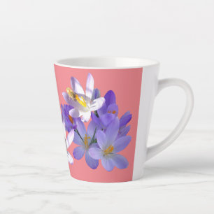 Taza De Café Latte Cruces púrpuras con peluca rosada