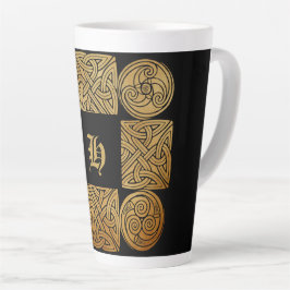 Taza De Café Latte Cruz Celta de Knotwork Personalizada