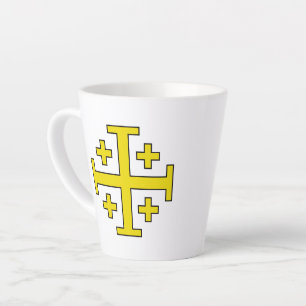 Taza De Café Latte Cruz de Jerusalén
