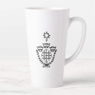 Taza De Café Latte Cruz de Jerusalén tatuaje histórico de peregrinaci