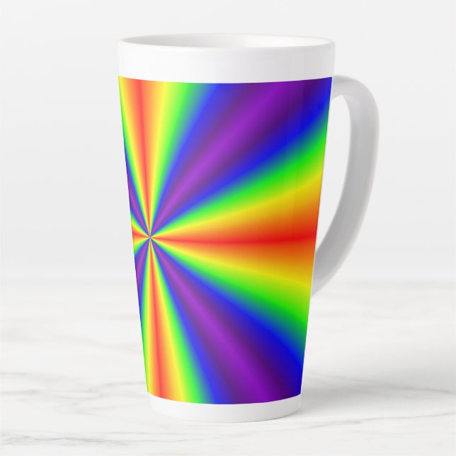 Taza De Café Latte Cruz del Arcoiris (Ángulo derecho)