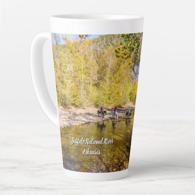 Taza De Café Latte Cruzando el río Búfalo Latte Mug (Ángulo izquierdo)