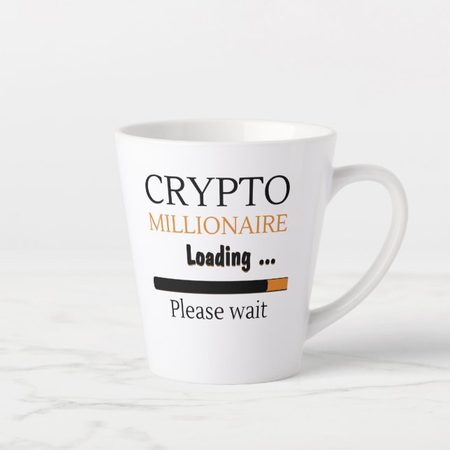 Taza De Café Latte Crypto Millionaire Loading funny trading nft (Derecha)