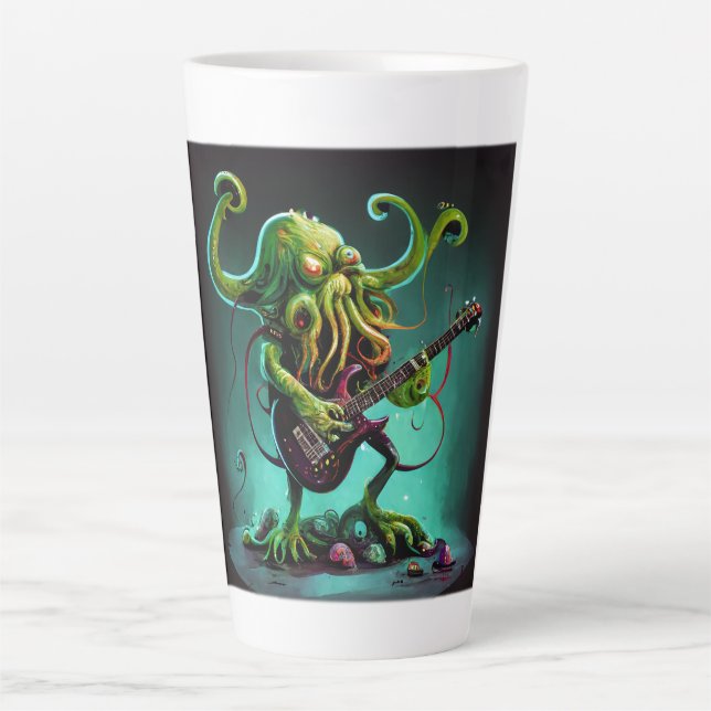 Taza De Café Latte Cthulhu Rock 'n Roll Latte Mug (Anverso)