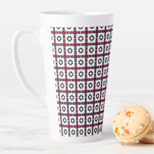 Taza De Café Latte Cuadrados Esponjosos Florales