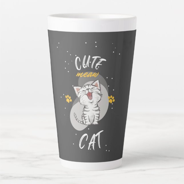 TAZA DE CAFÉ LATTE CUADRAR CAT (Anverso)
