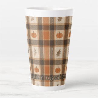 Taza De Café Latte Cuadro de calabaza de otoño