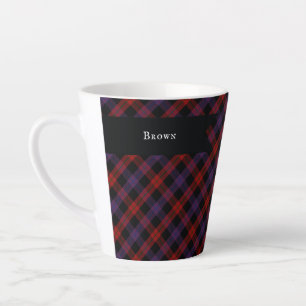 Taza De Café Latte Cuadro Escocés Marrón Tradicional Grady Highland