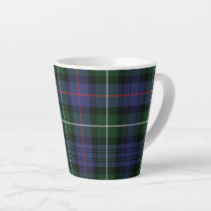 Taza De Café Latte Cuadros Rústicos MacKenzie Verde Negro Tartán
