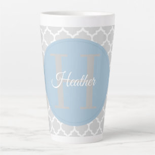 Taza De Café Latte Cuatrefoil azul cielo latte personalizado