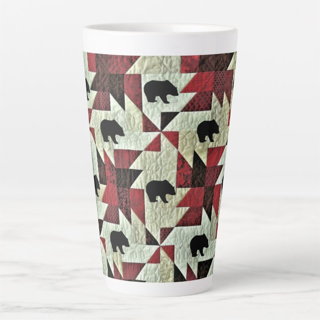 Taza De Café Latte Cuello de oso negro (Anverso)