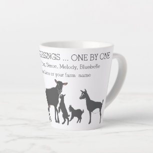 Taza De Café Latte Cuente tus bendiciones tu cabra de latte