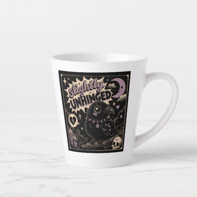 Taza De Café Latte Cuervo Ligeramente Desequilibrado (Derecha)