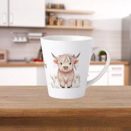 Taza De Café Latte Cuidada de agua personalizada Highland Cow
