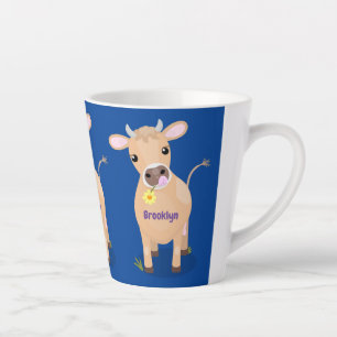 Taza De Café Latte Cuidada jersey feliz vaca y personalizado de flore