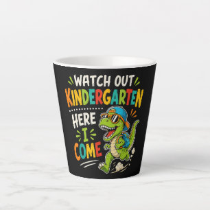 Taza De Café Latte Cuidado jardín de infancia aquí vengo Dino