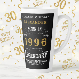 Taza De Café Latte Cumpleaños 30 1996 Legendario Retro