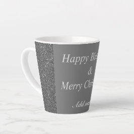 Taza De Café Latte Cumpleaños de doble ocasión y paro de Navidades
