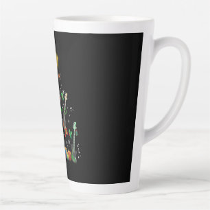 Taza De Café Latte Cumpleaños de Guitariano de Árbol de Navidad
