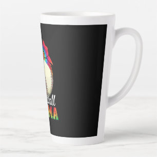 Taza De Café Latte Cumpleaños de Mamá Arte Béisbol