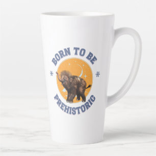 Taza De Café Latte Cumpleaños divertido de mamut bebé prehistórico