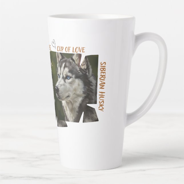 Taza De Café Latte Cup of Love Dog Lover Large Latte Mug (Derecha)