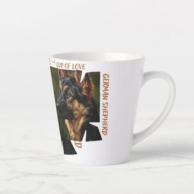 Taza De Café Latte Cup of Love Dog Lover Small 12 oz Latte Mug (Derecha)