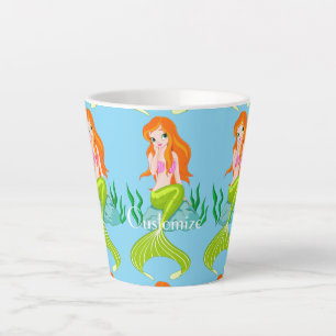 Taza De Café Latte Cura de la sirena de cabeza roja Thunder_Cove