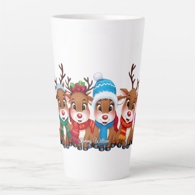 Taza De Café Latte Curiosa moda moderna Funny Feliz Navidad (Anverso)