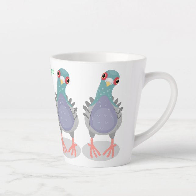 Taza De Café Latte Curioso ilustracion personalizado de palomas (Derecha)