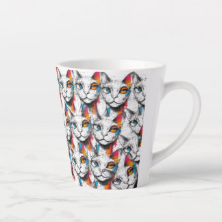 Taza De Café Latte Curious Kitty